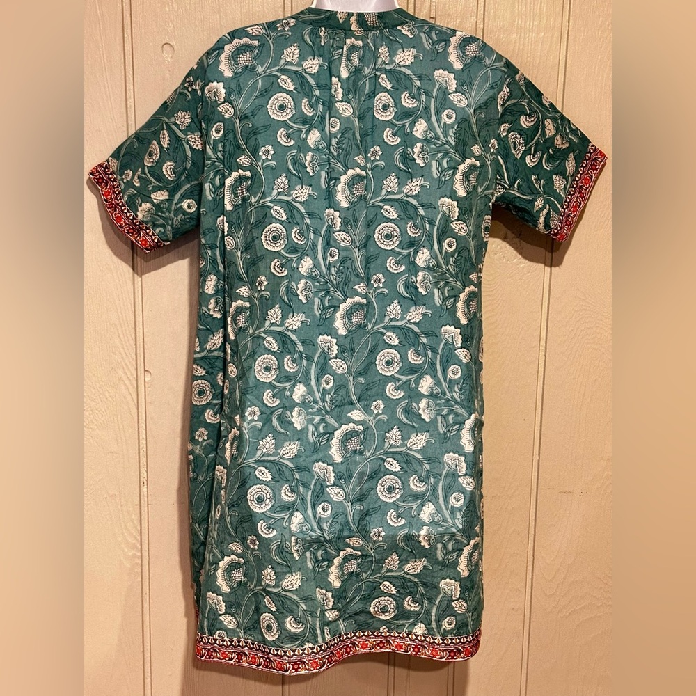 Dolma Floral Teal Midi Dress - Picture 6 of 6